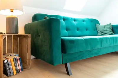 Ein Sitzbereich in der Unterkunft Ferienhaus DeichKate