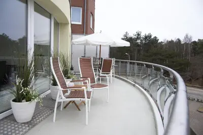 Ein Balkon oder eine Terrasse in der Unterkunft Haus Nordseebrandung FeWo A2 5