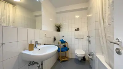 Ein Badezimmer in der Unterkunft Haus Nordseebrandung FeWo B3 2