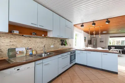 Küche/Küchenzeile in der Unterkunft haven-apartments Duhnen
