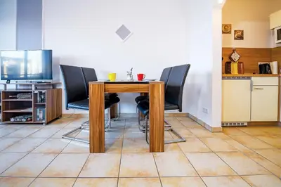 Küche/Küchenzeile in der Unterkunft Haus am Waldbad AW05
