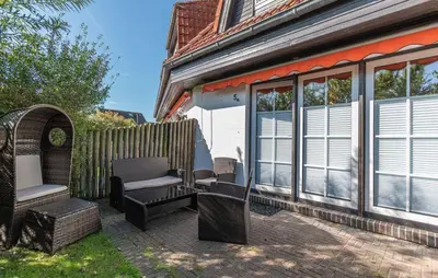 Ein Garten an der Unterkunft Deichschaf