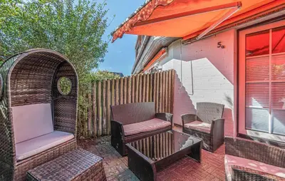 Ein Balkon oder eine Terrasse in der Unterkunft Deichschaf