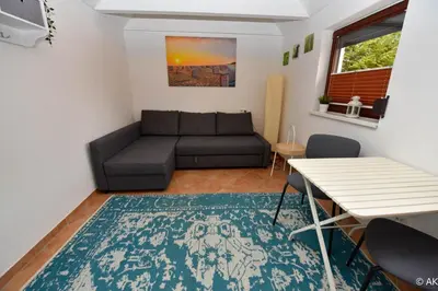 Ein Sitzbereich in der Unterkunft Strandkorb 12 - Studio