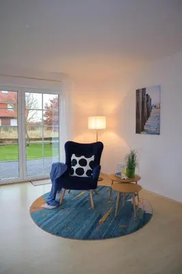 Ein Sitzbereich in der Unterkunft Ferienhaus Perlmuschel
