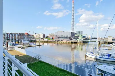 Blick auf einen Fluss in der Nähe der Ferienwohnung