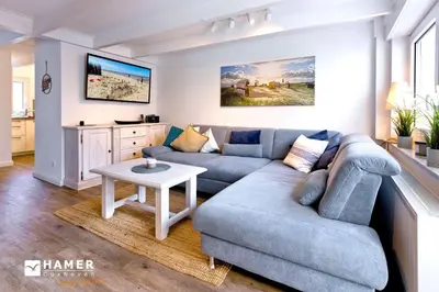 Ein Sitzbereich in der Unterkunft Ferienhaus 