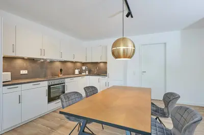 Küche/Küchenzeile in der Unterkunft Nordstrand, N201