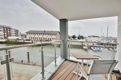 Blick auf einen Fluss in der Nähe der Ferienwohnung