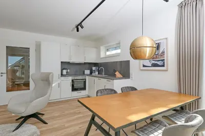 Küche/Küchenzeile in der Unterkunft Nordstrand, N201a