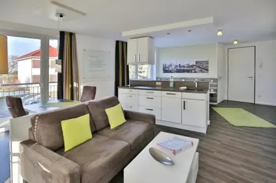 Ein Sitzbereich in der Unterkunft Duhner Strandhus, S102