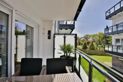 Ein Balkon oder eine Terrasse in der Unterkunft Admiralsgarten, AG5b