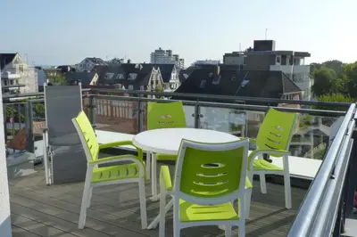 Ein Balkon oder eine Terrasse in der Unterkunft Admiralsgarten, AG14b