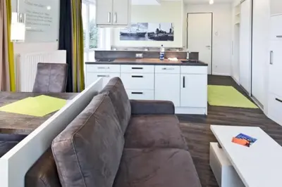 Küche/Küchenzeile in der Unterkunft Duhner Strandhus, S302
