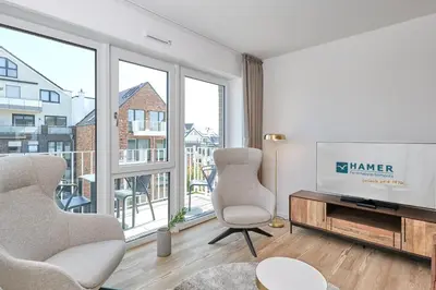 Ein Sitzbereich in der Unterkunft Nordstrand, N304