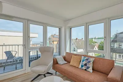 Ein Sitzbereich in der Unterkunft Nordstrand, N303