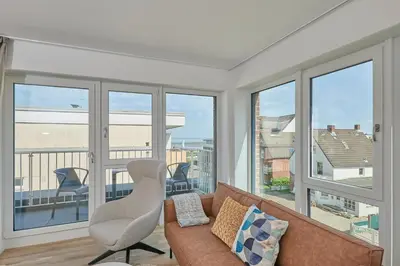 Ein Balkon oder eine Terrasse in der Unterkunft Nordstrand, N303