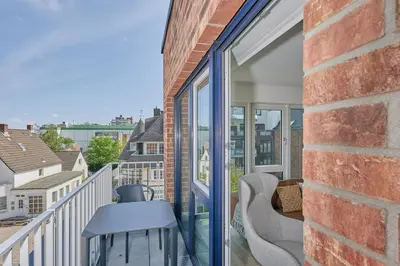 Ein Balkon oder eine Terrasse in der Unterkunft Nordstrand, N303