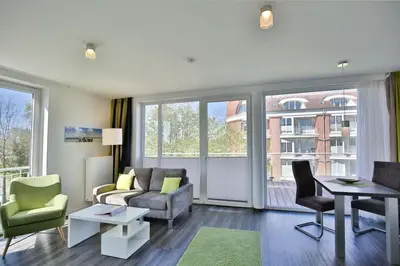 Ein Sitzbereich in der Unterkunft Duhner Strandhus, S212