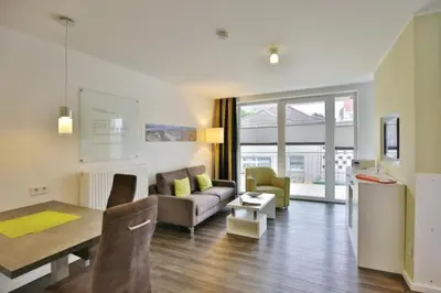 Ein Sitzbereich in der Unterkunft Duhner Strandhus, S103