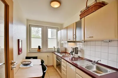 Küche/Küchenzeile in der Unterkunft Nordseeblick, NB10