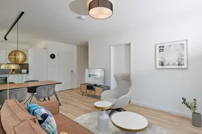 Ein Sitzbereich in der Unterkunft Nordstrand, N302