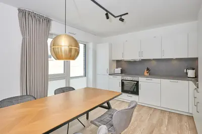 Küche/Küchenzeile in der Unterkunft Nordstrand, N102