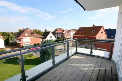 Ein Balkon oder eine Terrasse in der Unterkunft Admiralsgarten, AG9b