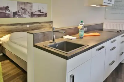 Küche/Küchenzeile in der Unterkunft Duhner Strandhus, S206