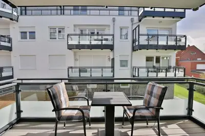 Ein Balkon oder eine Terrasse in der Unterkunft Admiralsgarten, AG2s