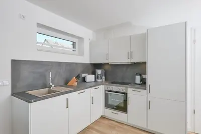 Küche/Küchenzeile in der Unterkunft Nordstrand, N202a