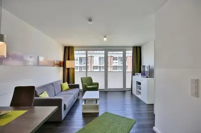 Ein Sitzbereich in der Unterkunft Duhner Strandhus, S208