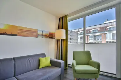Ein Sitzbereich in der Unterkunft Duhner Strandhus, S208