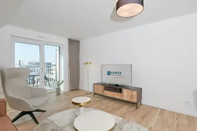 Ein Sitzbereich in der Unterkunft Nordstrand, N301a
