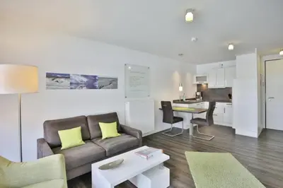 Ein Sitzbereich in der Unterkunft Duhner Strandhus, S4