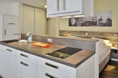 Küche/Küchenzeile in der Unterkunft Duhner Strandhus, S112