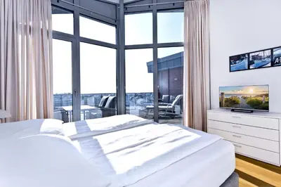 Ein Bett oder Betten in einem Zimmer der Unterkunft Residenz am Yachthafen, RY32