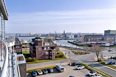 Ein allgemeiner Blick auf Cuxhaven oder ein Stadtblick von der Ferienwohnung aus