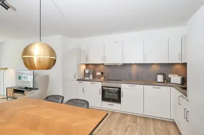 Küche/Küchenzeile in der Unterkunft Nordstrand, N101
