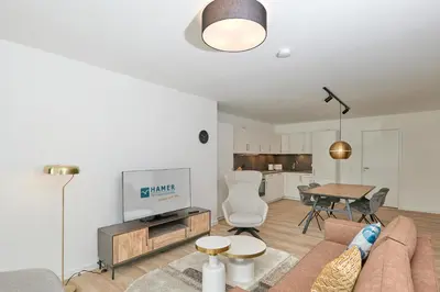 Ein Sitzbereich in der Unterkunft Nordstrand, N101