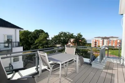 Ein Balkon oder eine Terrasse in der Unterkunft Admiralsgarten, AG17b