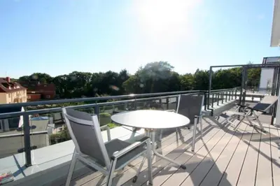 Ein Balkon oder eine Terrasse in der Unterkunft Admiralsgarten, AG15b