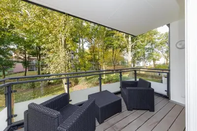Ein Balkon oder eine Terrasse in der Unterkunft Admiralsgarten, AG5s