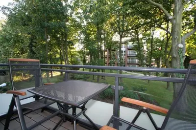 Ein Balkon oder eine Terrasse in der Unterkunft Admiralsgarten, AG6s