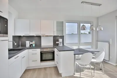 Küche/Küchenzeile in der Unterkunft Meine See, MS9