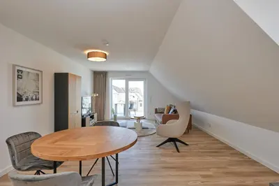 Ein Sitzbereich in der Unterkunft Nordstrand, N302a
