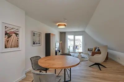 Ein Sitzbereich in der Unterkunft Nordstrand, N302a