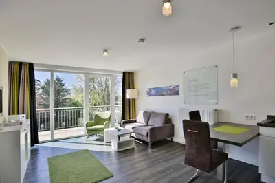 Ein Sitzbereich in der Unterkunft Duhner Strandhus, S113