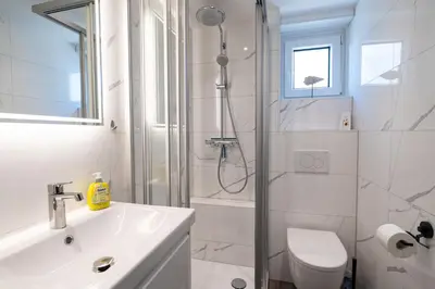 Ein Badezimmer in der Unterkunft Apartment Deichblick