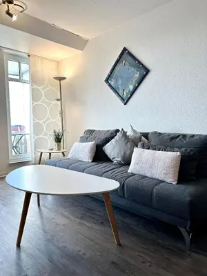 Ein Sitzbereich in der Unterkunft Ferienwohnung De Klüver